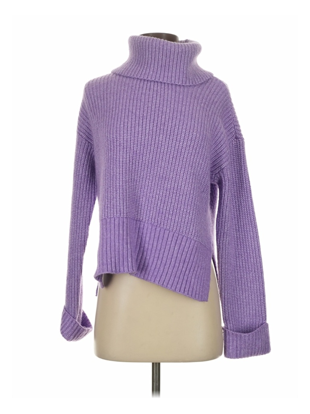 Ann Taylor Lavender Ribbed Turtleneck Sweater